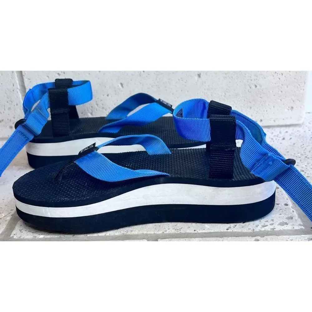Teva Universal Flatform Sandal Blue Black White Unisex Outdoor Waterproof Size 9